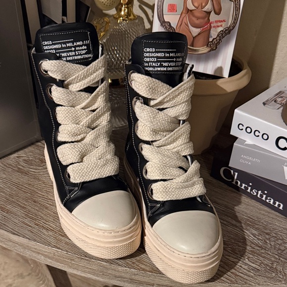 CRO3 Cristianzerotre calipso size 40 Black and White High-Top Sneakers - Picture 2 of 6